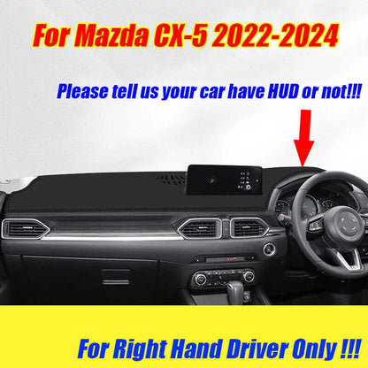 RHD Leather Dashboard Cover Dash Protector Pad Mat for Mazda CX-5 (2022–2024)