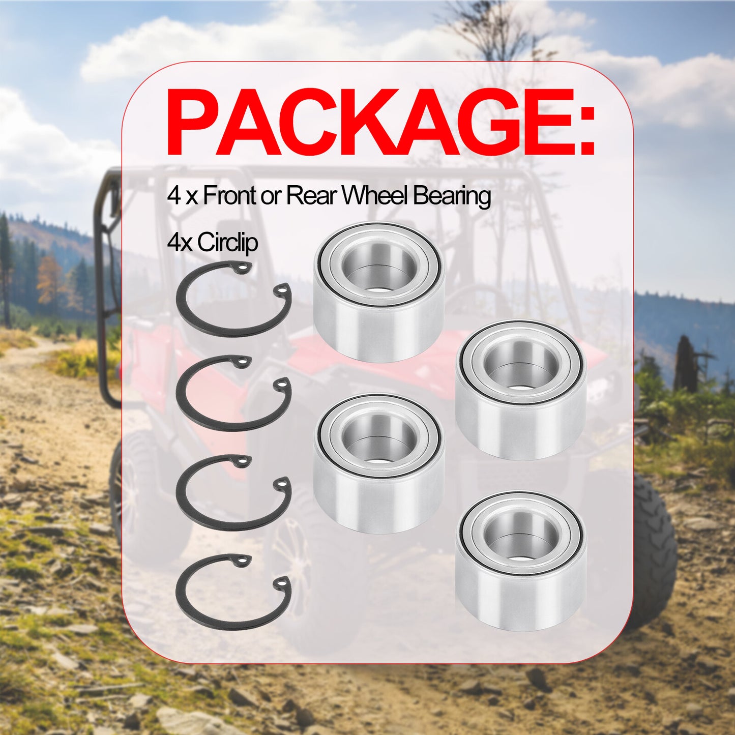 Front & Rear Wheel Bearings for Honda Talon 1000 (2019–2023)