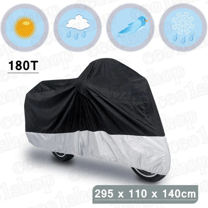 Motorcycle Cover 180T Black/Silver for Honda Goldwing 1100 1200 1500 1800