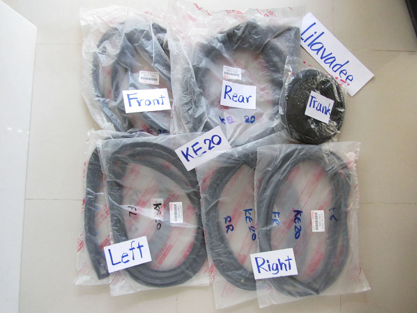 Weatherstrip Rubber Seal Set for Toyota Corolla KE20 (1970-1979) - 7 pcs