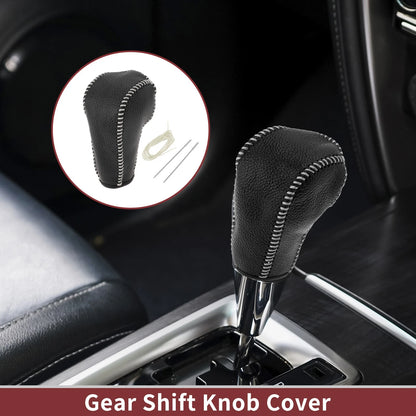 1 Pc Gear Shift Knob Cover for Ford Edge (2011–2014) Beige Faux Leather