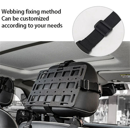 Tactical Molle Panel Headrest Gun Rack Storage for Universal Vehicle