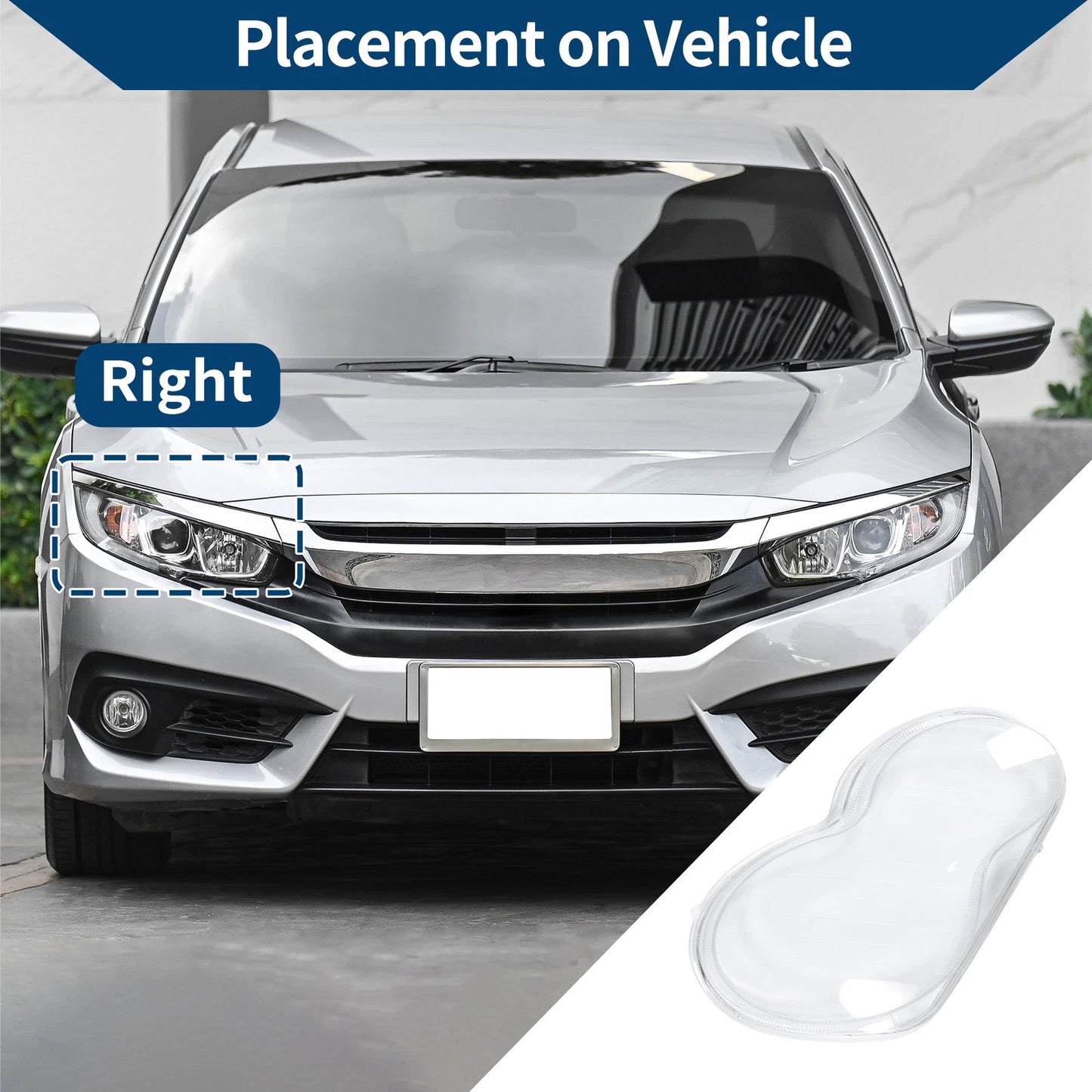 1 Pc Front Right Headlight Lens Cover for Mercedes-Benz (2003–2009) No. 2038203261