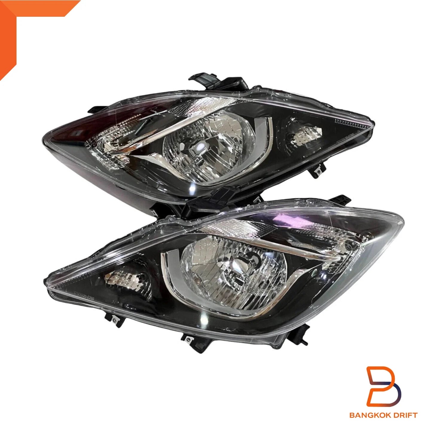 Sport Black Headlight Lamp Assembly Pair for Mazda BT-50 (2012-2019)