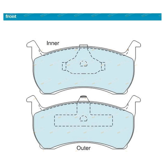Set of 4 Bendix Front Disc Brake Pads for Falcon Fairmont Fairlane LTD (1988–2000)