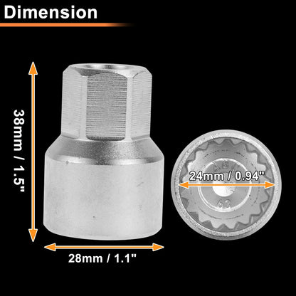 Wheel Lock Lug Nut for VW Touareg (2004–2018) - ABC63/17Pt Key Socket Tool
