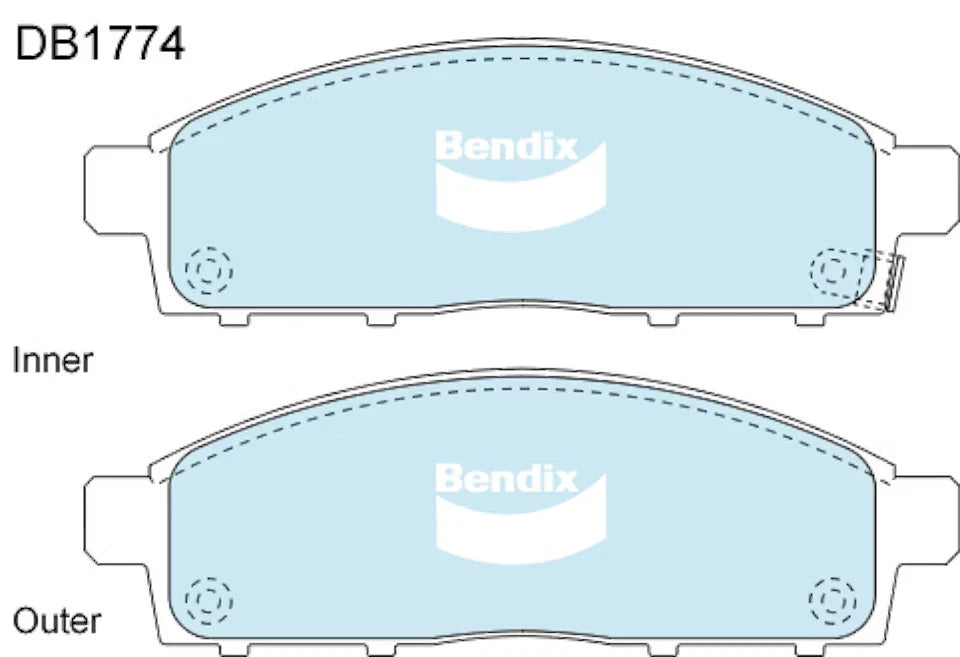 Set of 4 Brake Pads for Mitsubishi Challenger (2015–2023)