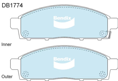 Set of 4 Brake Pads for Mitsubishi Challenger (2015–2023)