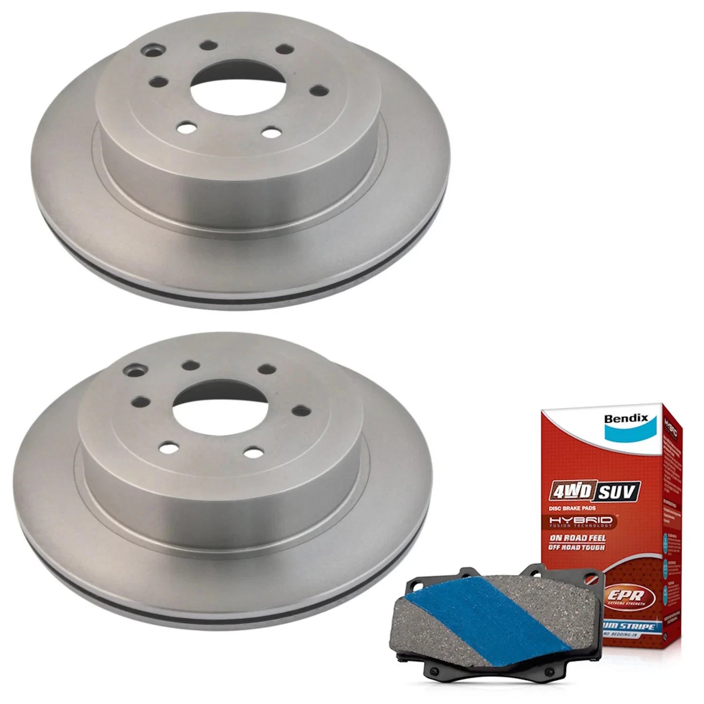 Set of 4 Bendix Rear Brake Pads and Rotors for Nissan Pathfinder (2005–2013)