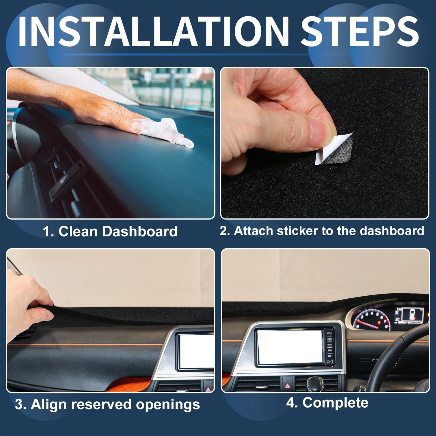 Dashboard Cover Mat for Lexus NX First Generation (2014-2021) Black Set