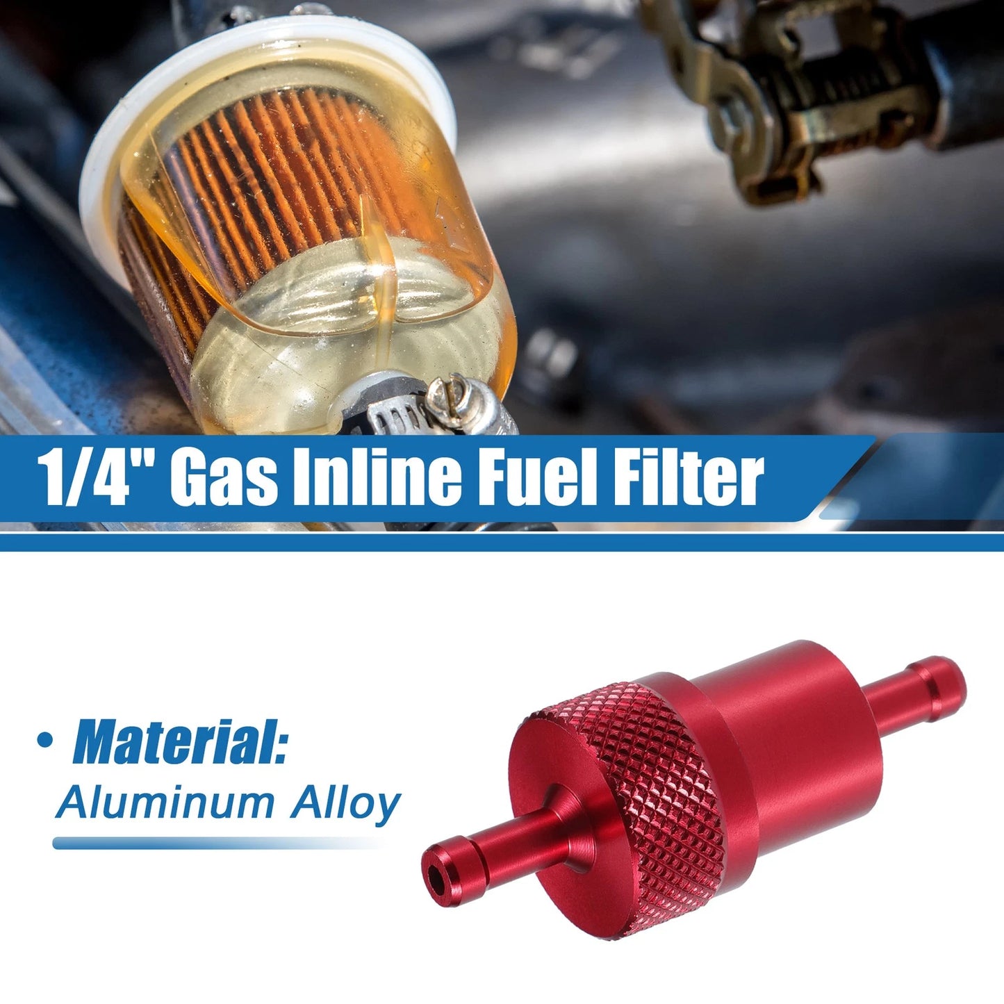 Universal Gas Inline Fuel Filter for Bike ATV UTV (Universal)