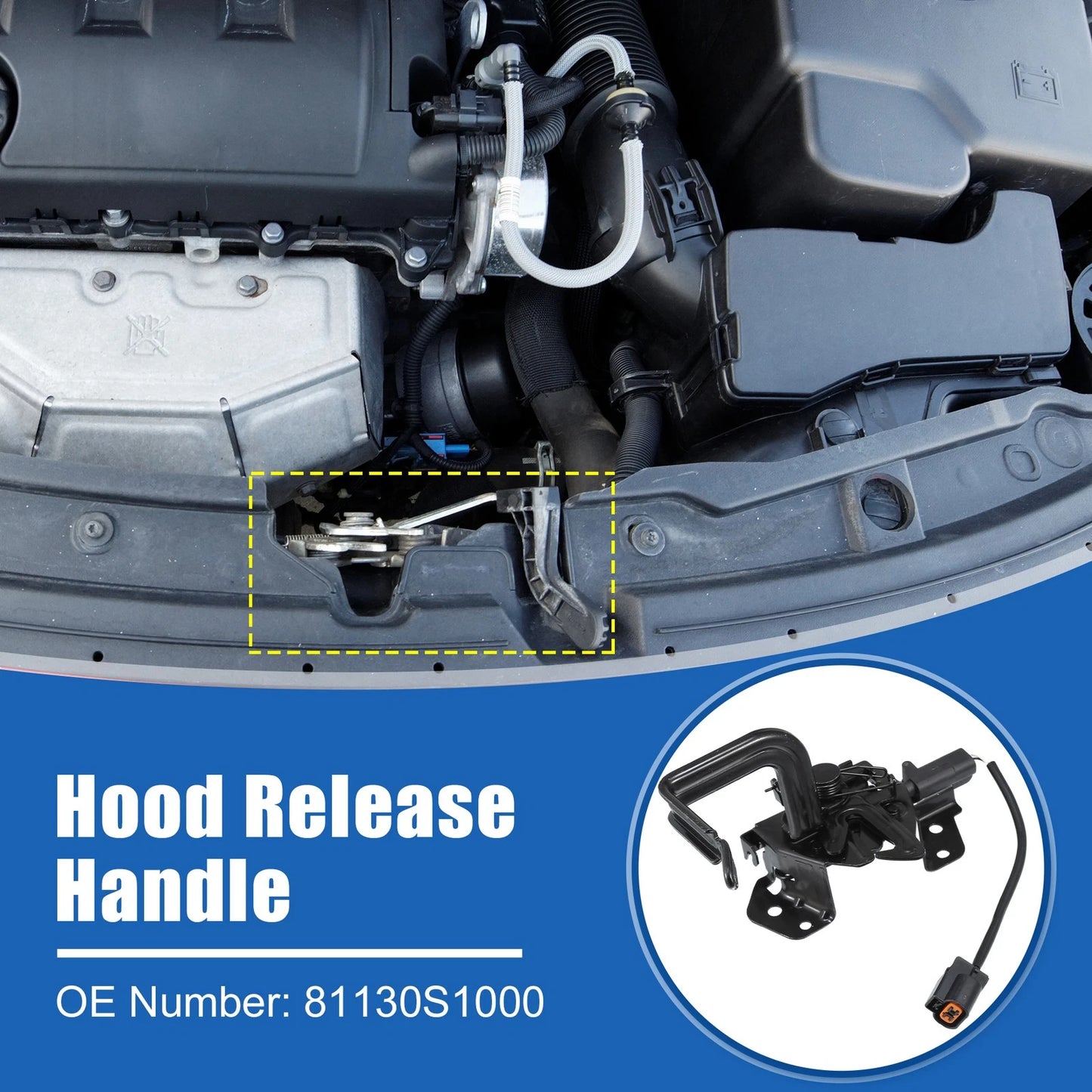 Hood Latch Assembly for Hyundai Santa FE (2019–2023) No. 81130S1000