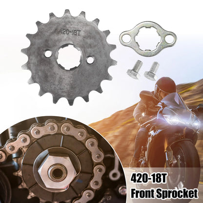 Set of 1 Front Engine Sprocket 420 18T 20mm for Dirt Bike Mini Bike