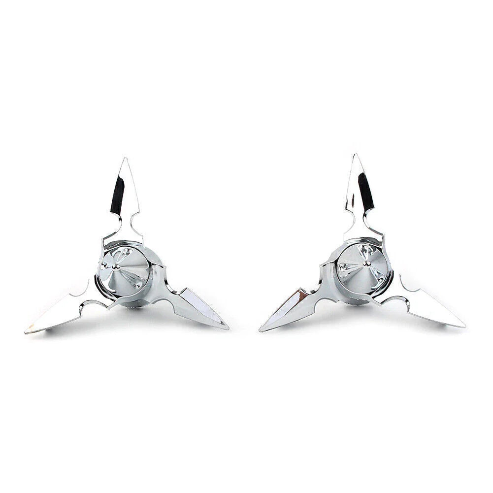 Chrome Spun Blade Front Axle Cap Nut Cover for Harley Softail Touring