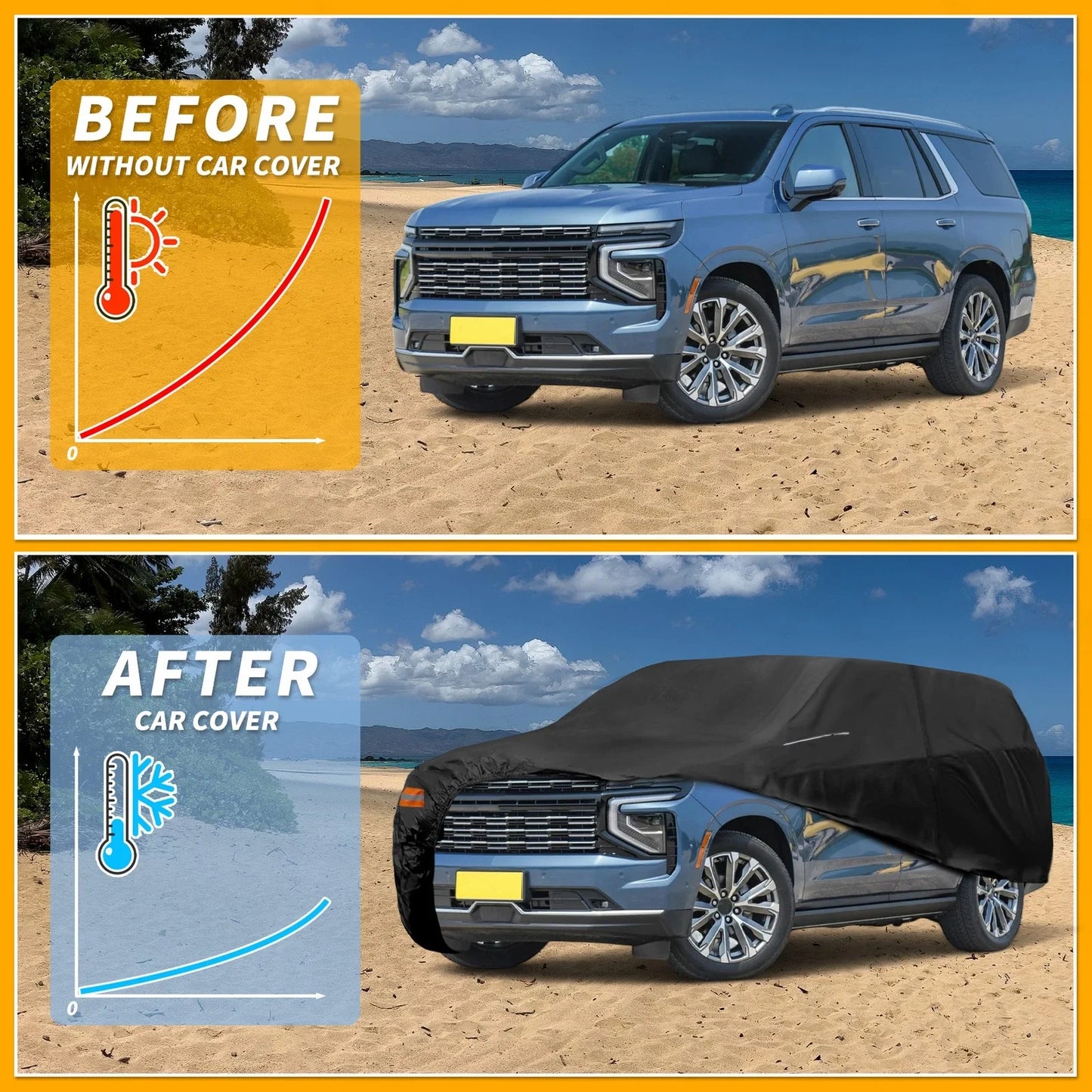 Waterproof All Weather Car Cover for Chevrolet Tahoe 4 Door (2000-2023)