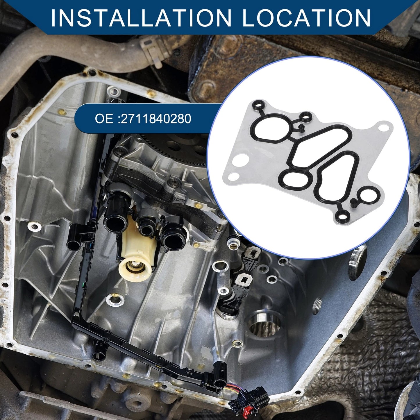 Engine Oil Filter Housing Gasket for Mercedes-Benz C250 (2012–2015) No.2711840280