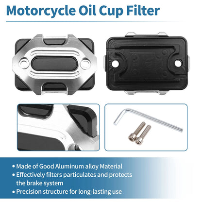 Set of 1 Oil Cup Filter for Motorcycle (Aluminum Alloy, Silver Tone)