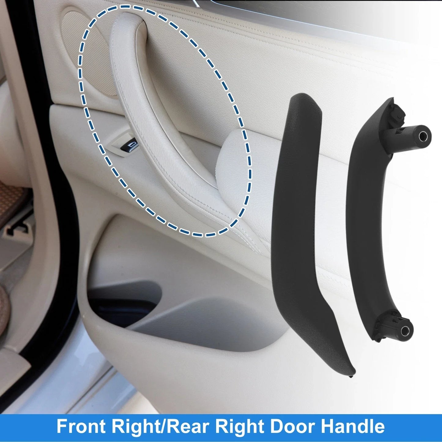 Front Driver Side Inner Door Panel Handle for BMW X3 Black (2010 - 2016)