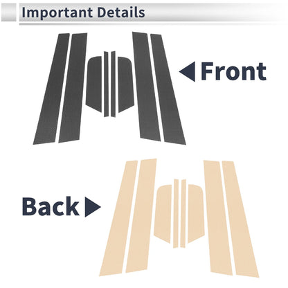 Set of 8 Door Pillar Window Trim for Mazda 3 Axela (2006–2012) Carbon Fiber