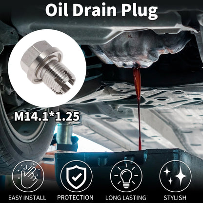 M14.1x1.25 Oil Drain Plug for Universal Applications (Hex Key, 2x Rubber Washers)