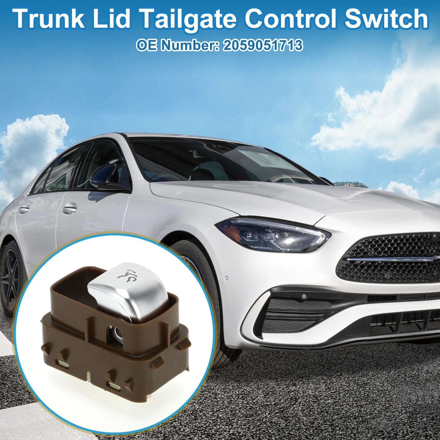 Trunk Release Switch No. 2059051713 for Mercedes-Benz C180 C200 C300 GLC300 (2015–2020)