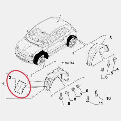 Black Wheel Arch Liner Covers for Fiat 500 (2007-2020)