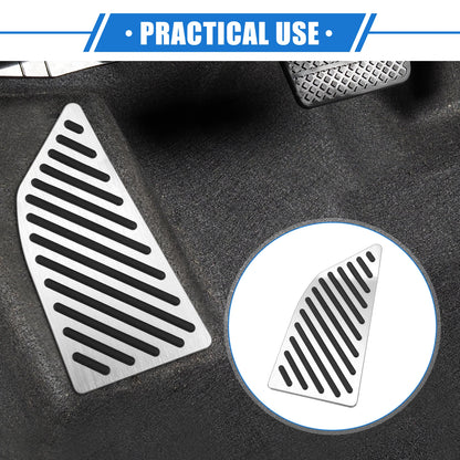 Foot Rest Pedal Cover for Toyota Corolla (2019–2020) Antislip Silver Tone