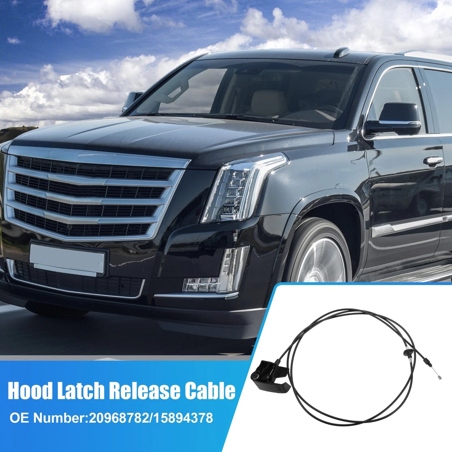 Hood Release Cable for Chevrolet Silverado, GMC Sierra (No. 20968782)