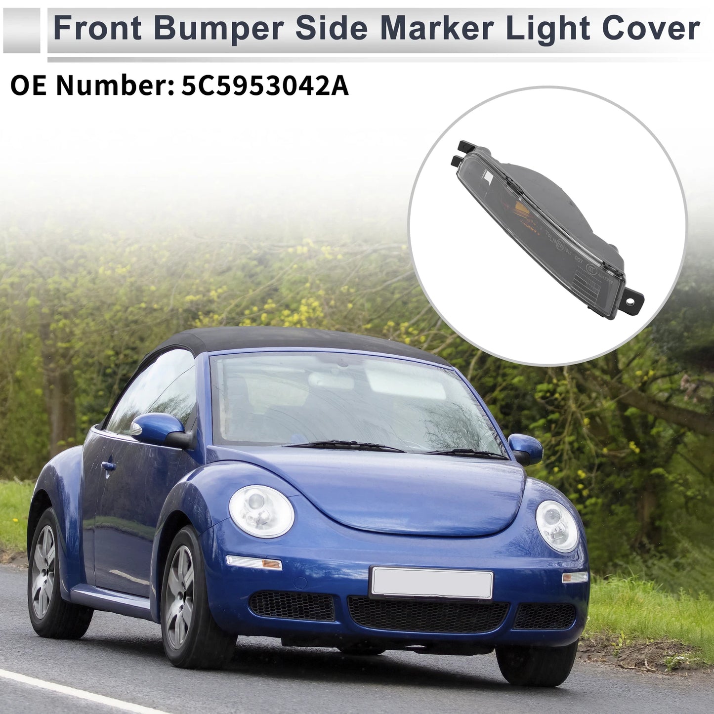 1 Pc Right Front Bumper Side Marker Light Cover for VW Beetle (2012–2019)