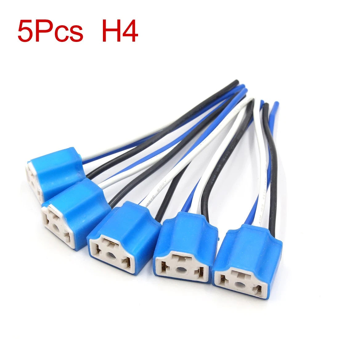 5pcs H4 LED Bulb Socket Connector for Car Headlamp Fog Light