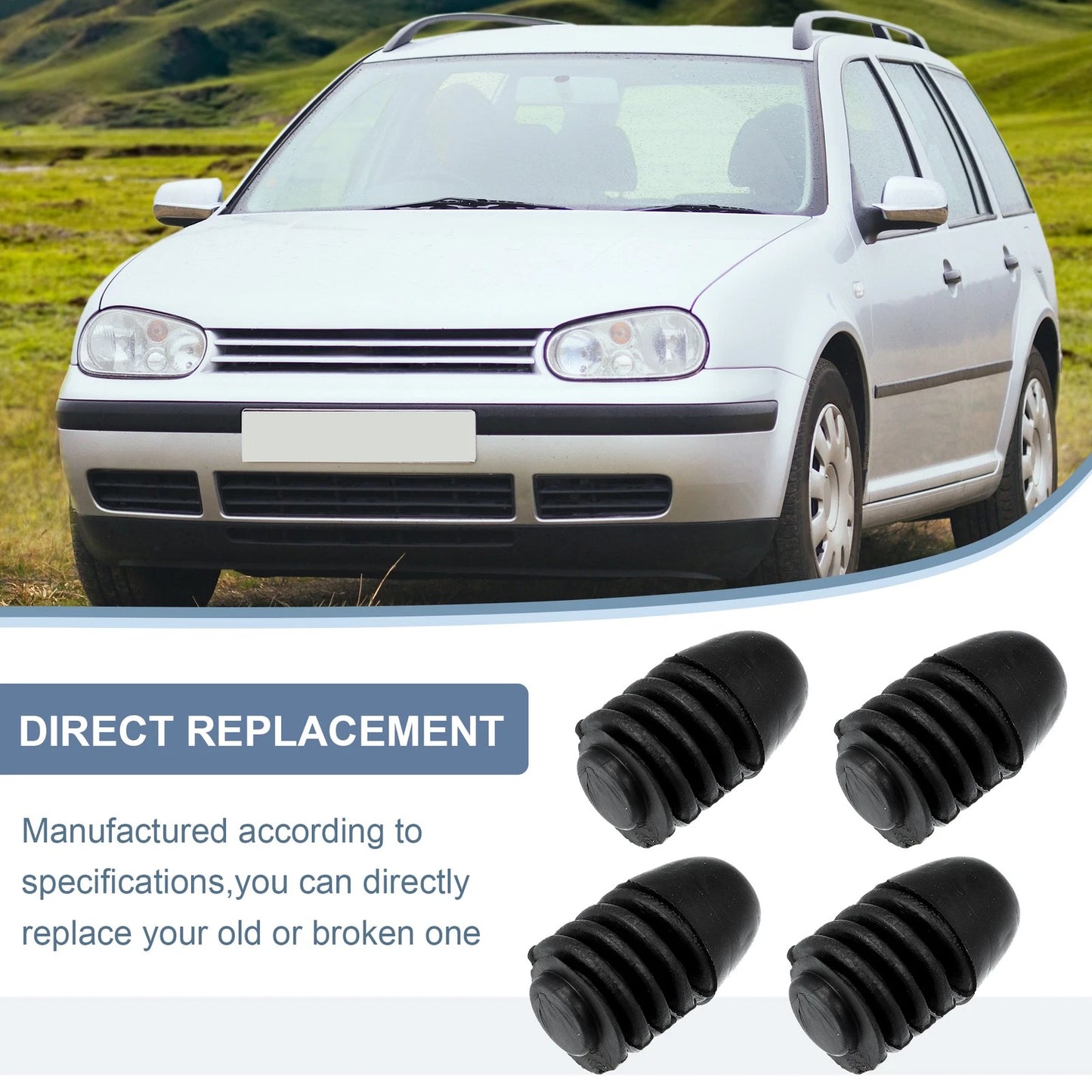 Set of 4 Rubber Hood Bumpers for VW Caddy Cabriolet (2004–2010) 3C0823427 867827500