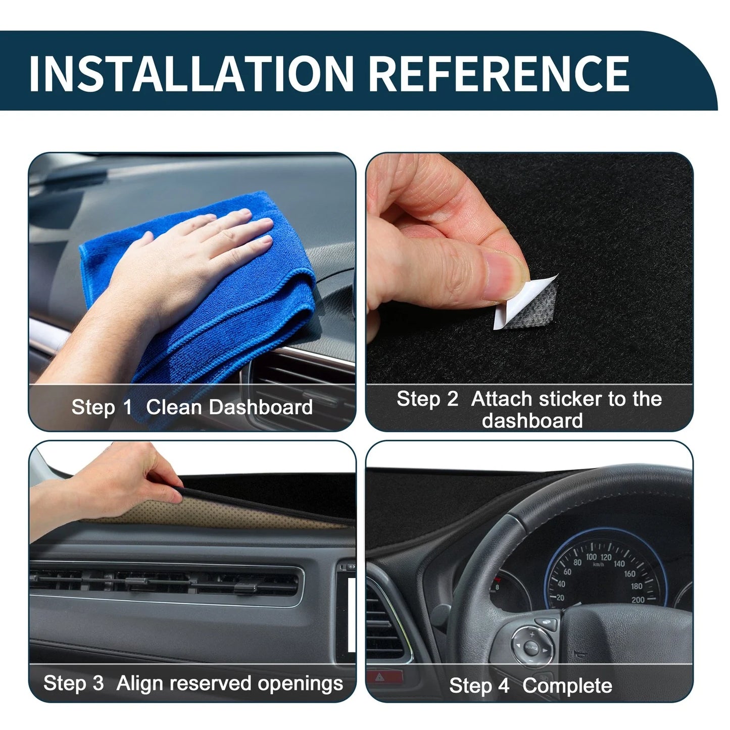 Dashboard Dash Cover Mat for Honda Odyssey RC1 RC2 (2018-2023) Black 1 Set