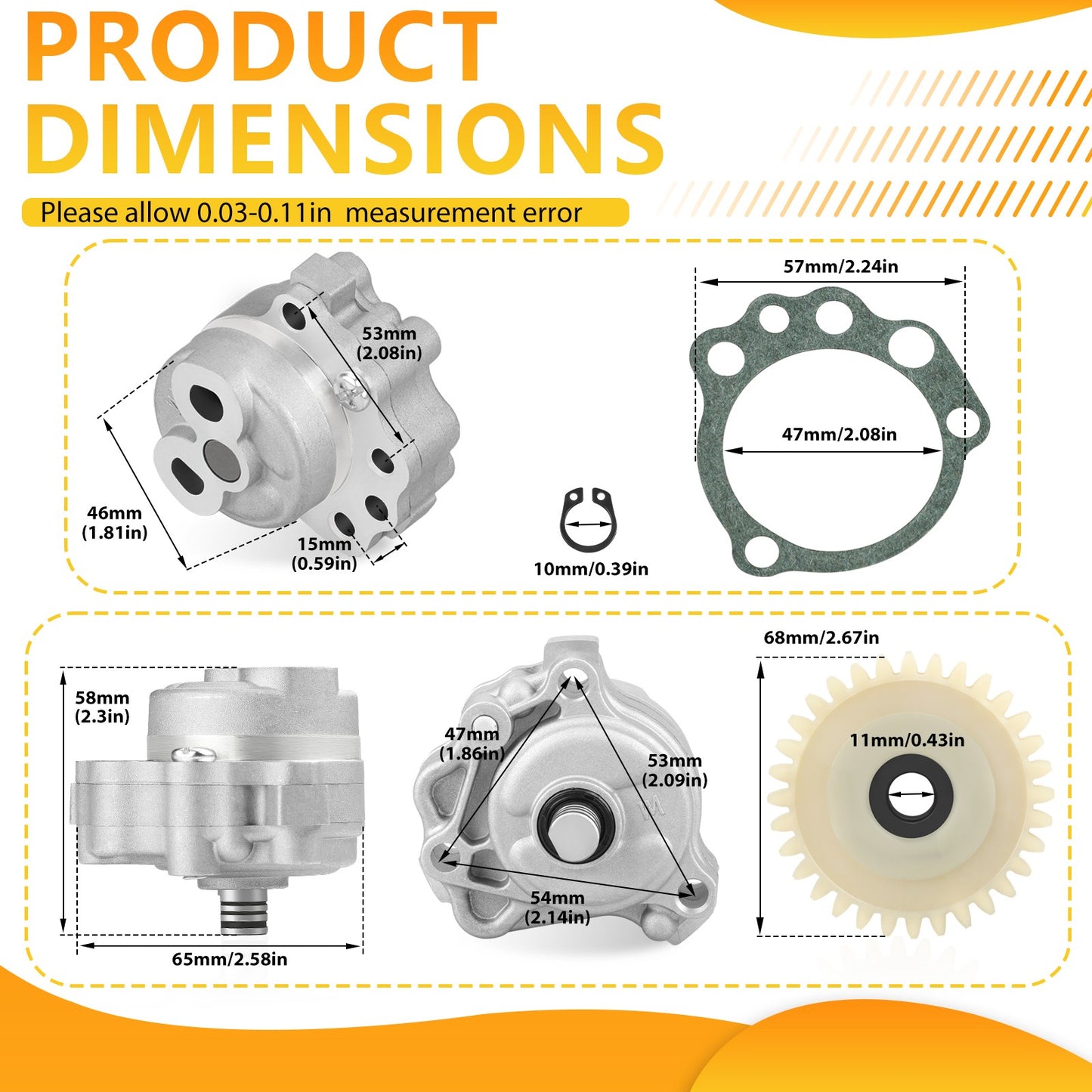 Oil Pump & Drive Gear Gasket Kit for Yamaha Raptor 660R 700 700R (2001–2008)