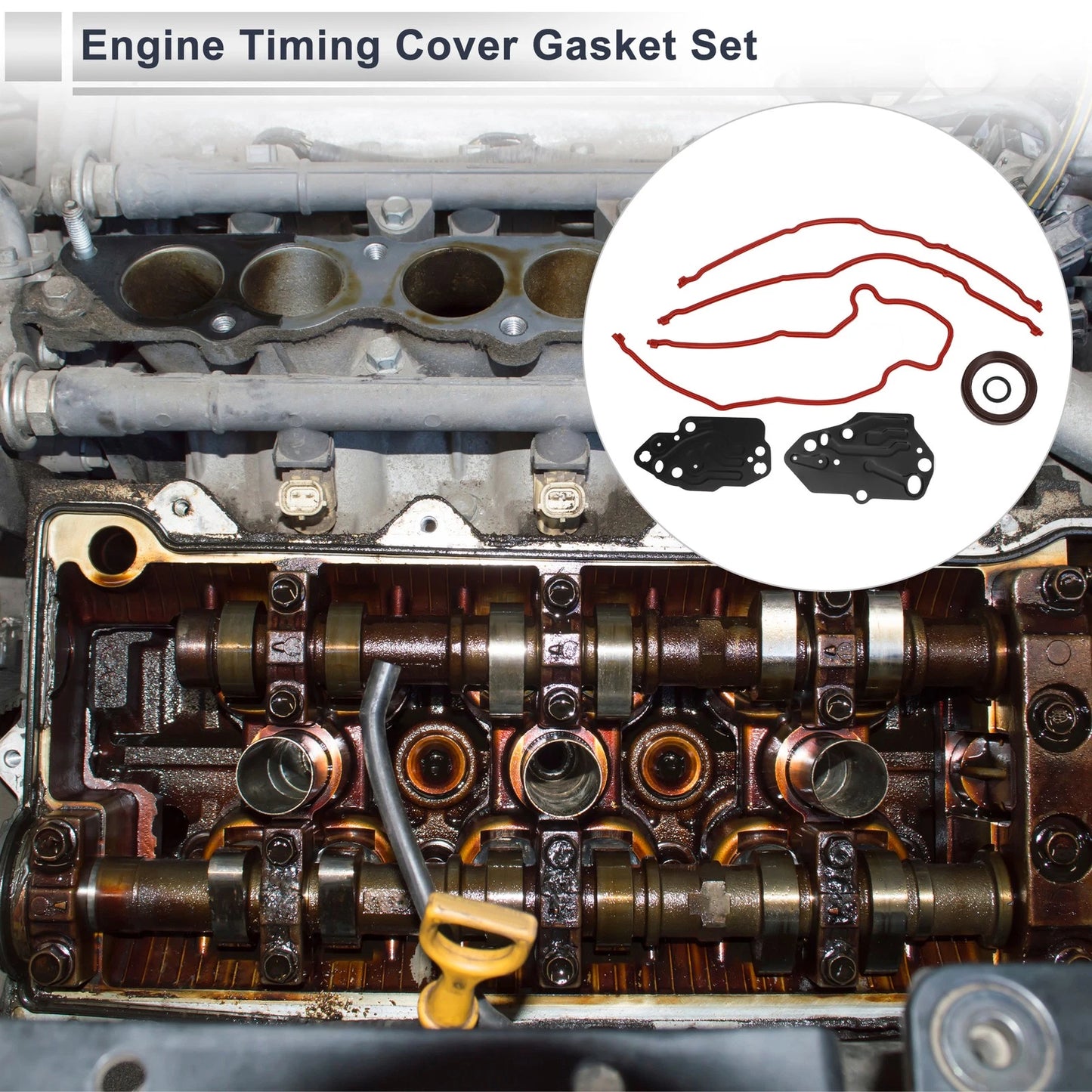 Set of 2 Engine Timing Cover Gasket Seal TCS46078 for Ford Lincoln 5.4L