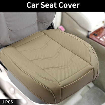 Bottom Seat Pad Cover for Car (Beige, Punched Polygon Pattern, Semi-Wrapped)
