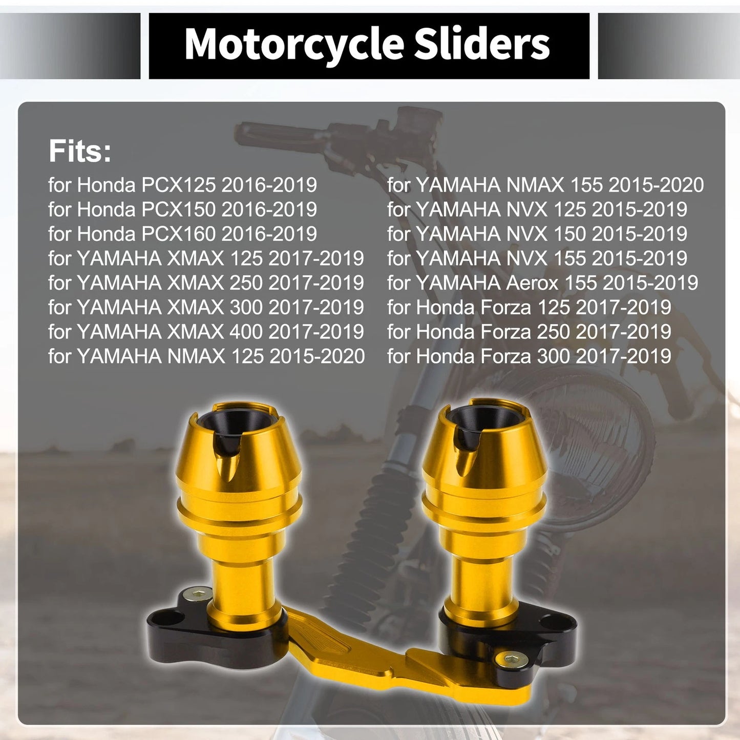 Frame Slider Anti-Crash Protector for Motorcycles 175mm Aluminum Alloy Gold