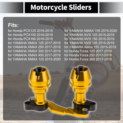 Frame Slider Anti-Crash Protector for Motorcycles 175mm Aluminum Alloy Gold