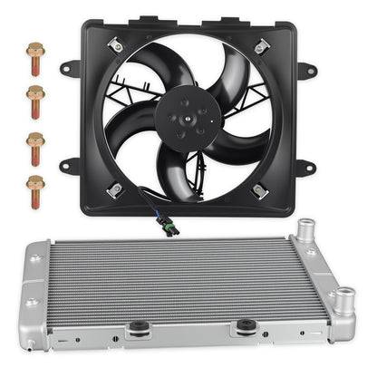 Aluminum Radiator & Cooling Fan for Polaris Sportsman (2002–2006)