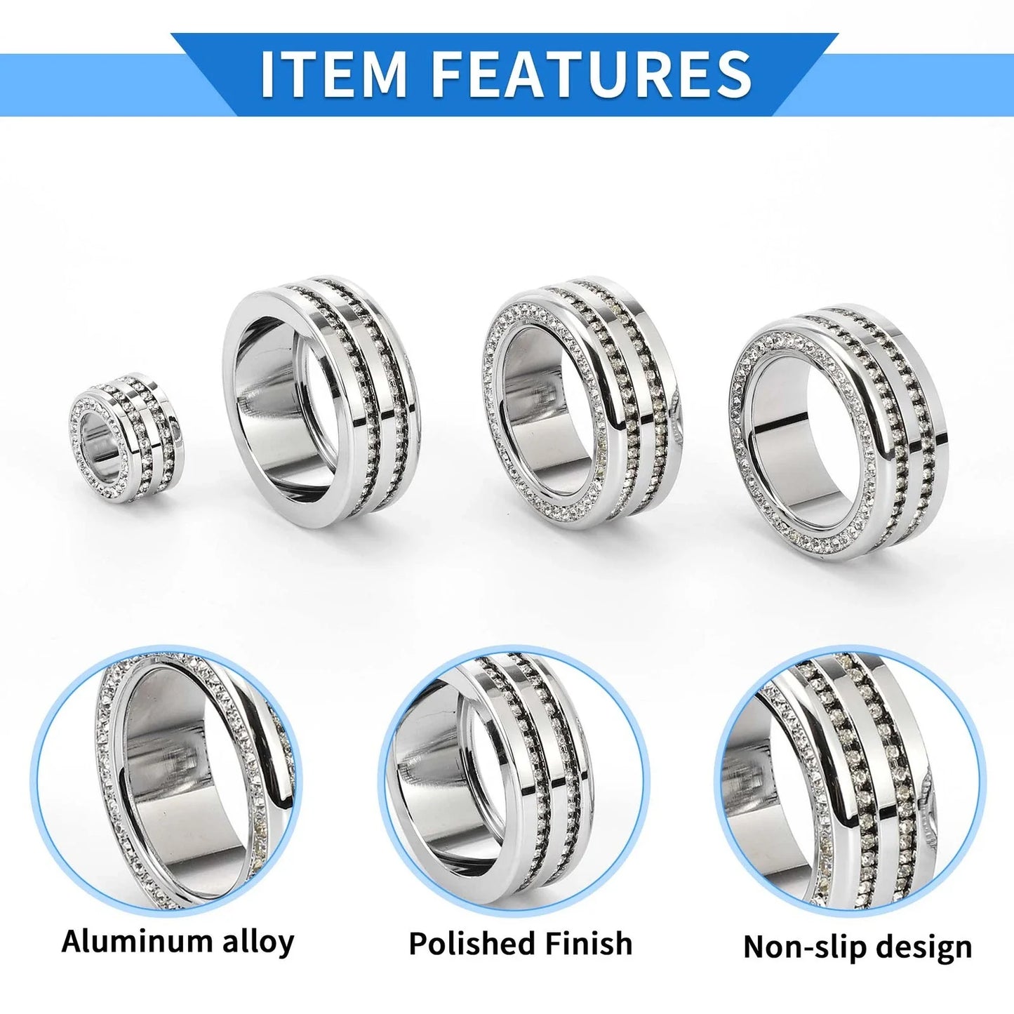 AC Media Tune Switch Knob Cover Ring for Honda Civic (2022) - 4 x Silver Tone