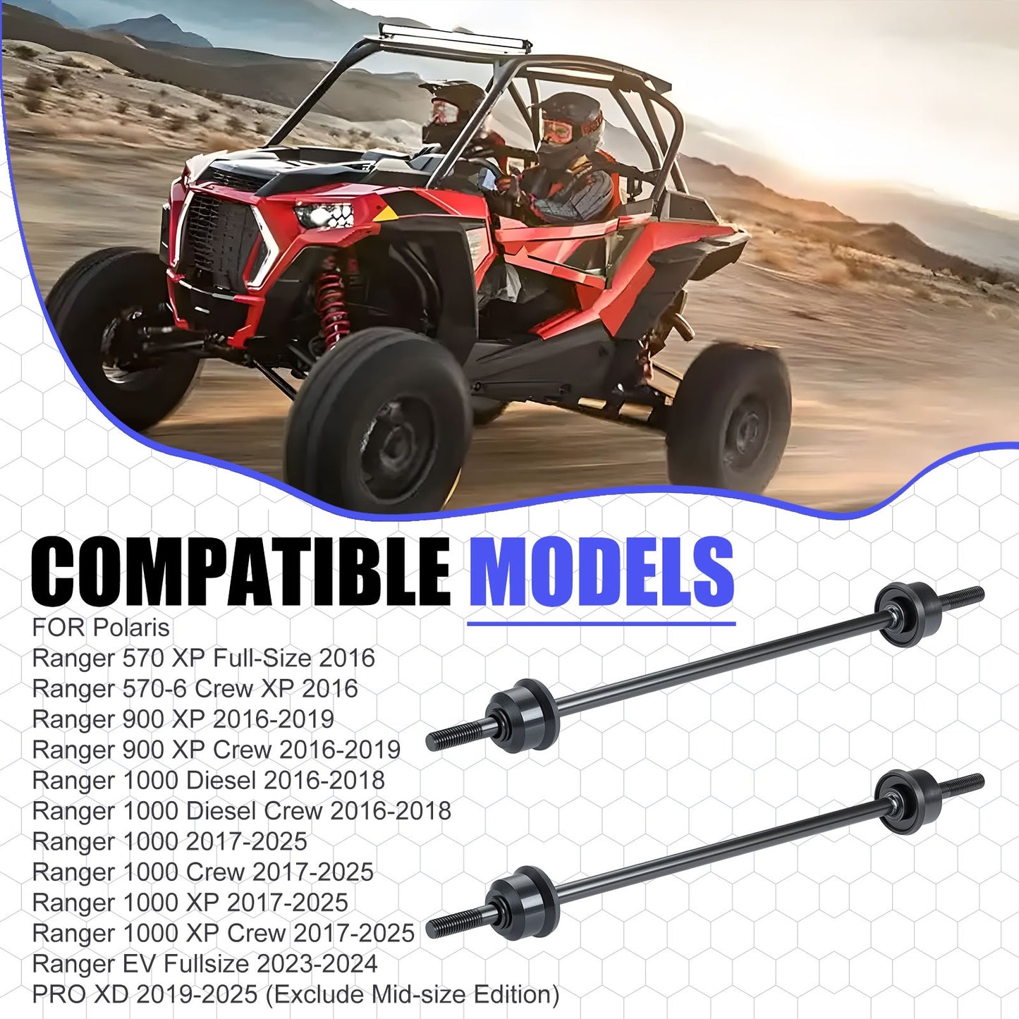 2X Stabilizer Bar Linkage for Polaris Ranger 1000 XP (2017–2025)