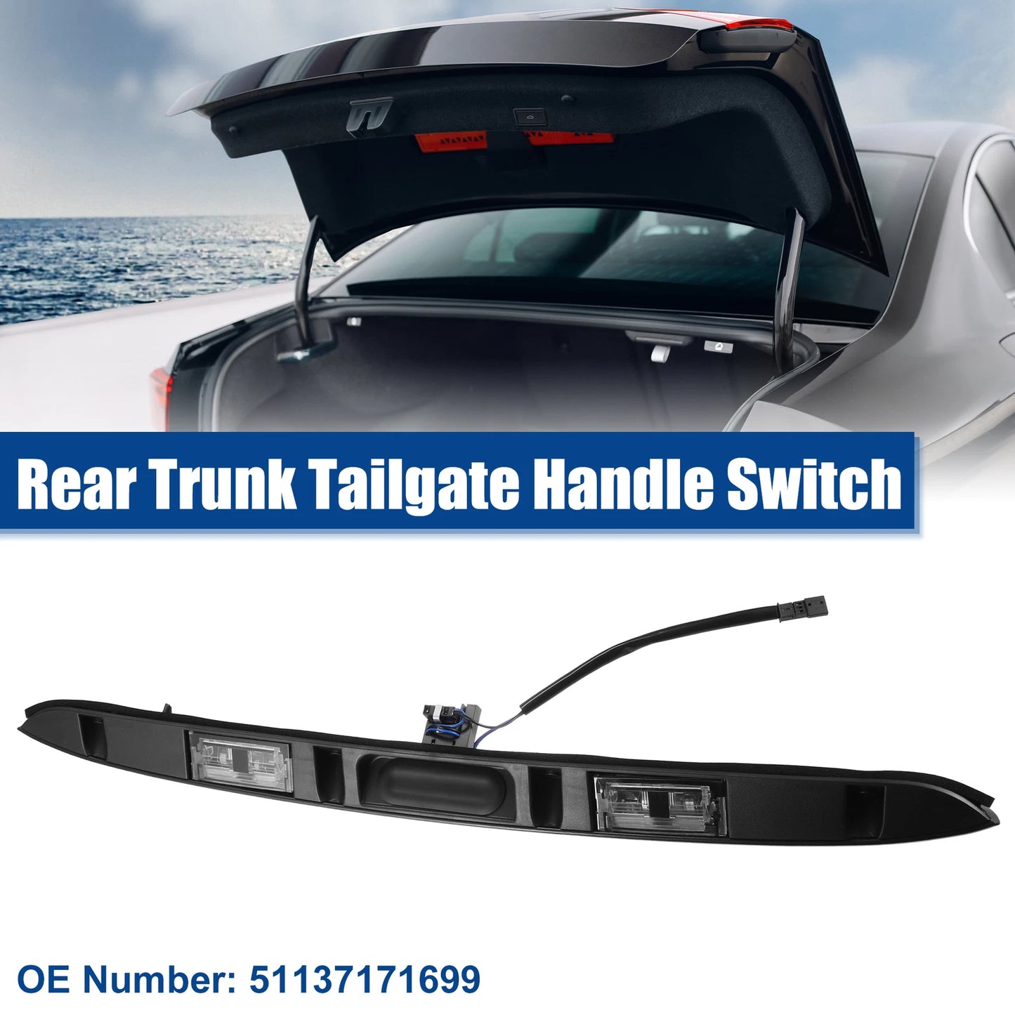Rear Trunk Lid Tailgate Lock Release Handle Button Switch for BMW 325i 330i (1998–2006)
