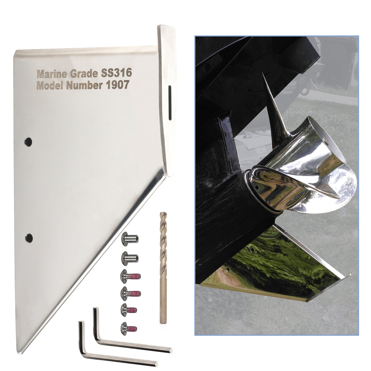 Skeg Guard for Mercury Mercruiser Alpha I (1985–1990) Stainless Steel