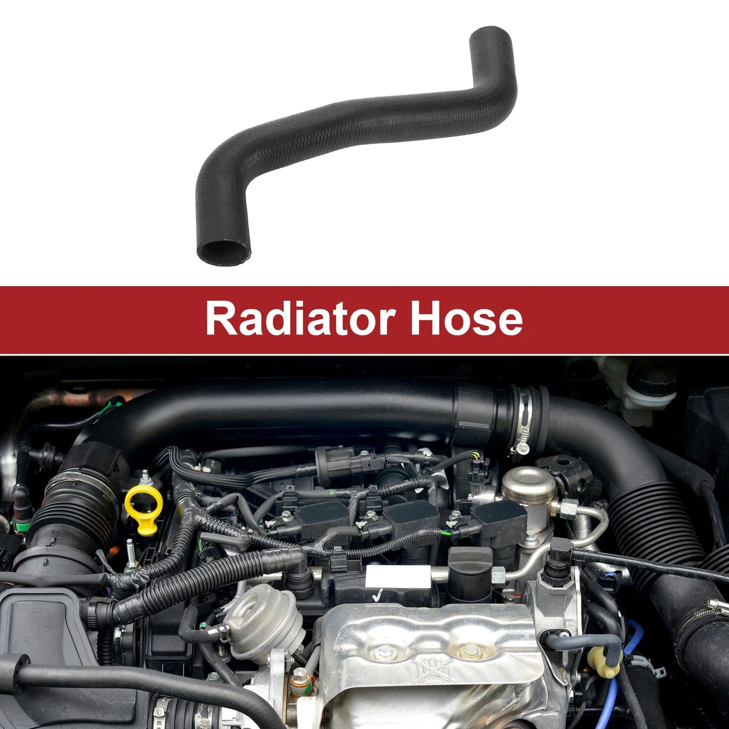 Radiator Hose for Toyota Solara 2.4L 2004–2008 No. 16572-28080 Rubber Black
