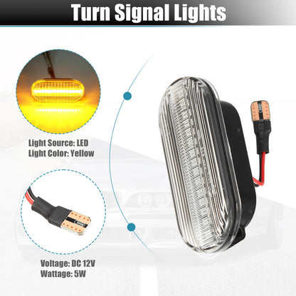 2X LED Side Marker Turn Signal Lights for Ford (Clear) (Part # 4M5A13K309AA)