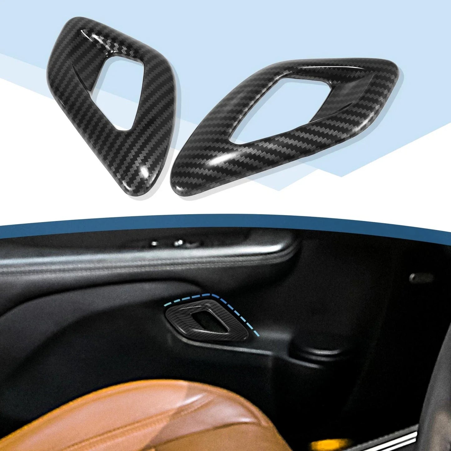 2 x Door Handle Bowl Cover Trim for Dodge Challenger (2011-2019)