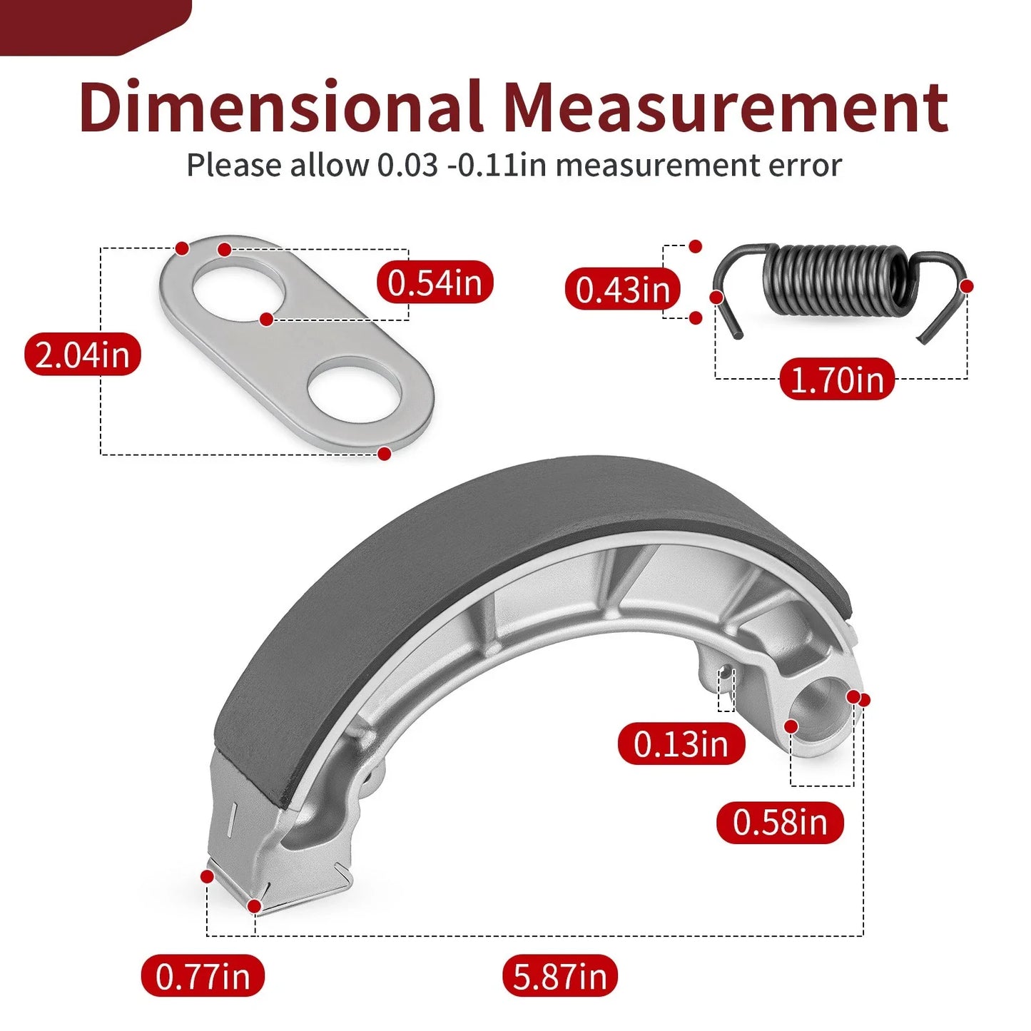 Rear Brake Shoes & Spring Kit for Honda Rancher 350 400 420 (2000–2020)
