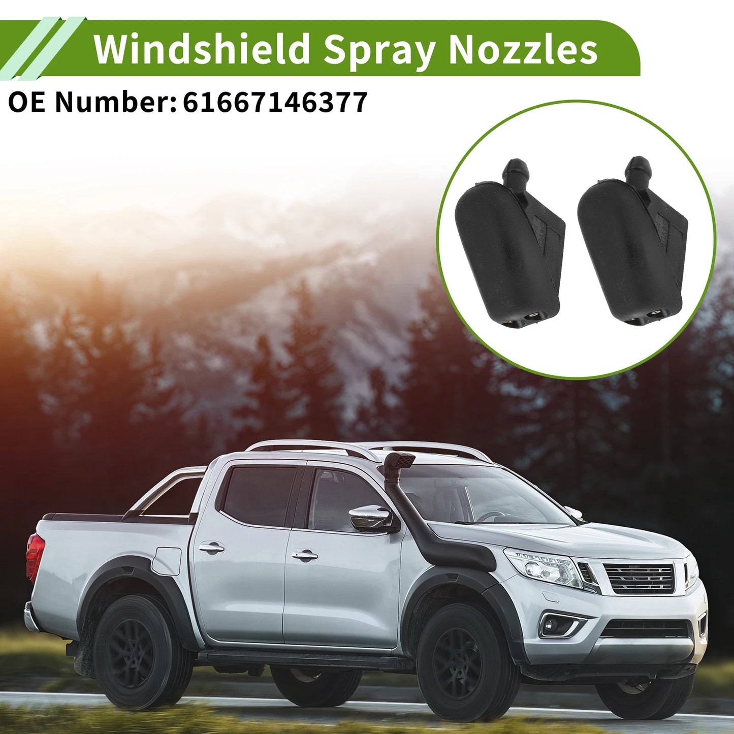 Windshield Washer Nozzle Set with Hose Connector for Mini (No. 61667146377)