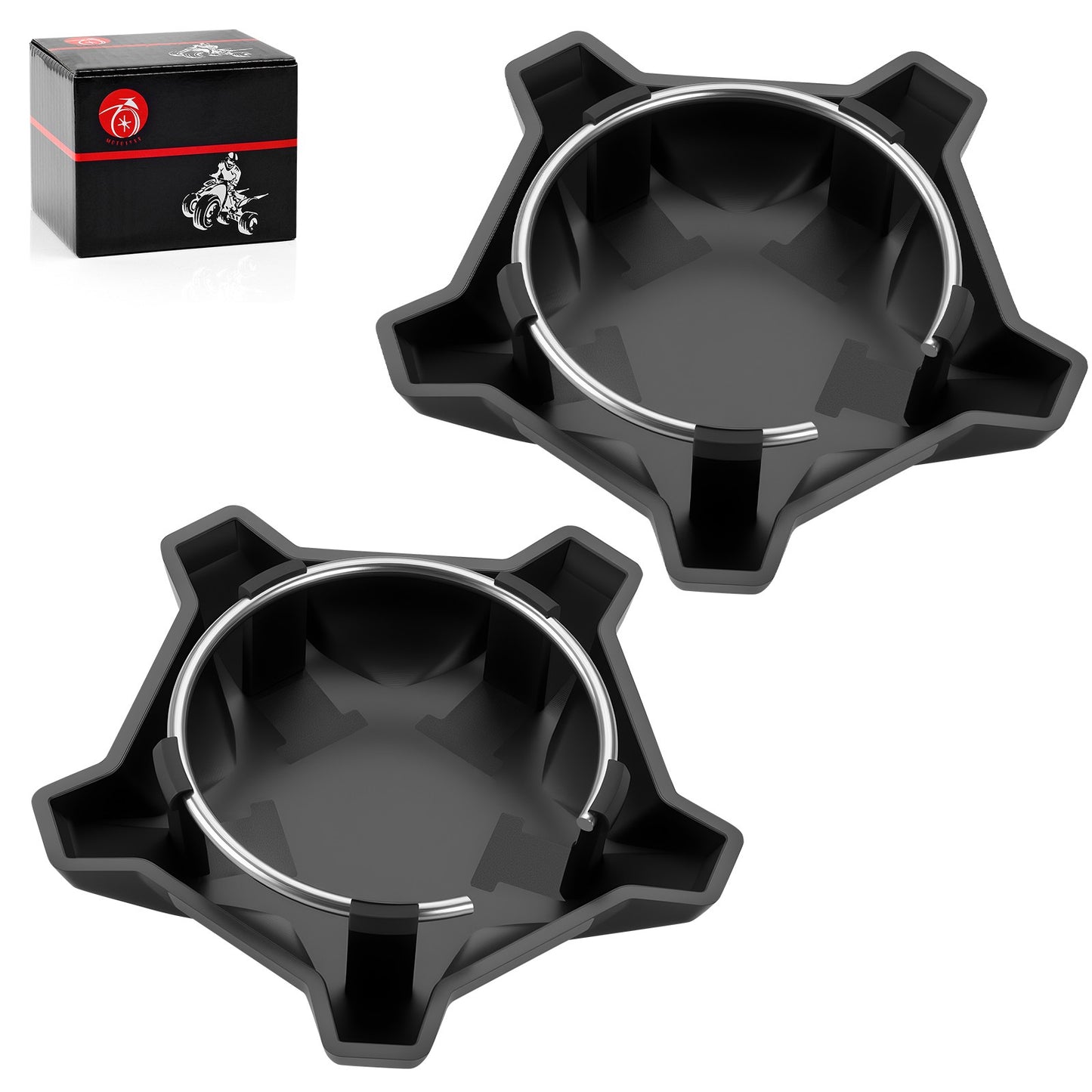 Set of 4 Matte Flash Black Rim Caps for Polaris RZR Turbo R (2022–2024)