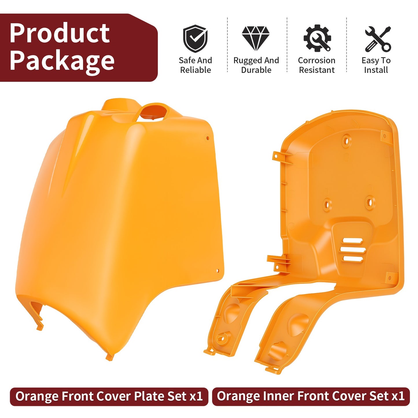 Set of 2 Inner Front & Front Fender Covers for Honda Ruckus 50 (2003–2024) Orange
