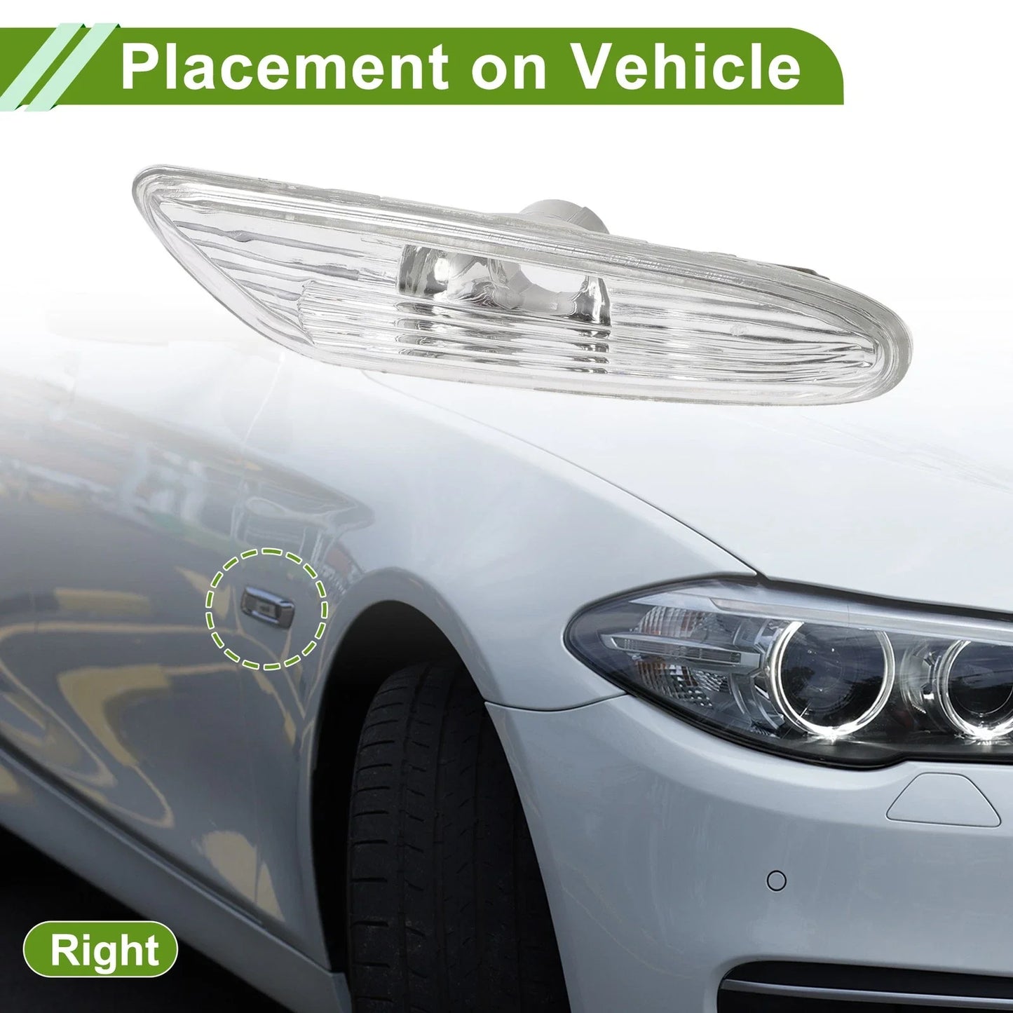 Marker Light Cover for BMW 325i Right Side (2002-2006) White
